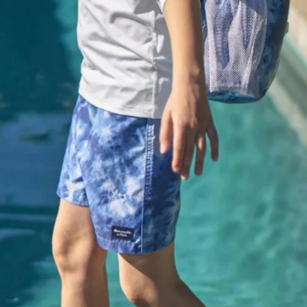 Abercrombie kids Blue Tie-Dye Swim Trunks